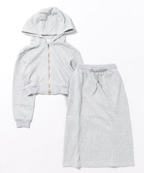 セール】スウェット/ジップアップパーカー・スカート上下2点セット(SET