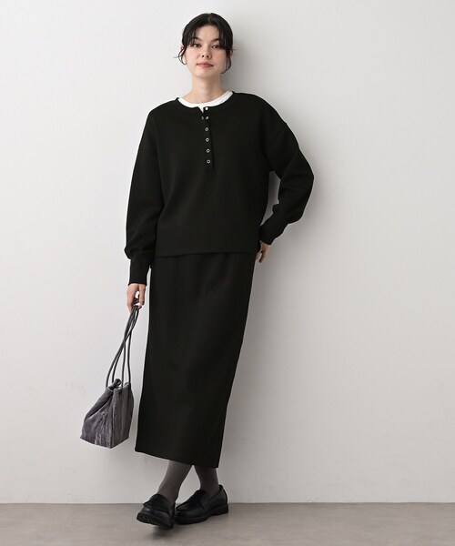 Dessin（デッサン）の「【セットアップ可/洗える】切り替えデザインサイドリブスカート（スカート・レディース・ブラック/ブラウン系その他・01/02）」の5枚目の写真