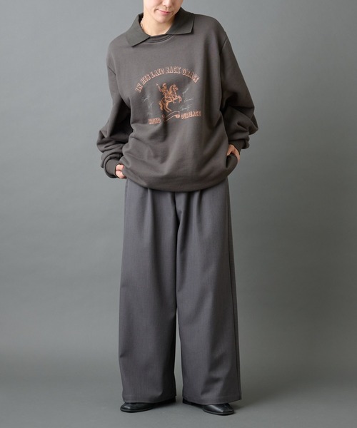 COLONY 2139（コロニートゥーワンスリーナイン）の「襟付きプリントスウェット（スウェット・メンズ・ブラック/チャコールグレー・MEDIUM/LARGE）」の16枚目の写真