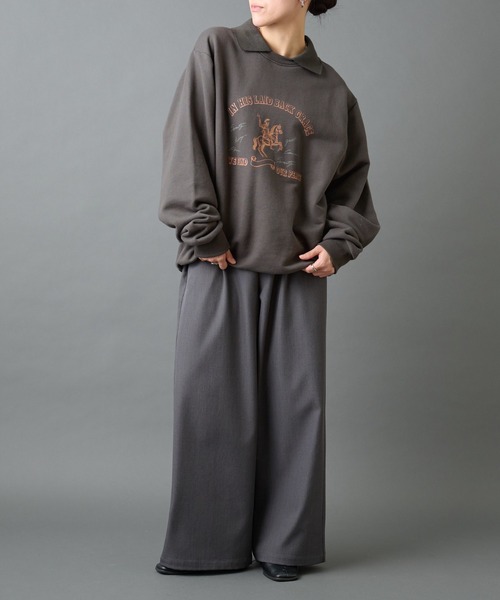 COLONY 2139（コロニートゥーワンスリーナイン）の「襟付きプリントスウェット（スウェット・メンズ・ブラック/チャコールグレー・MEDIUM/LARGE）」の17枚目の写真