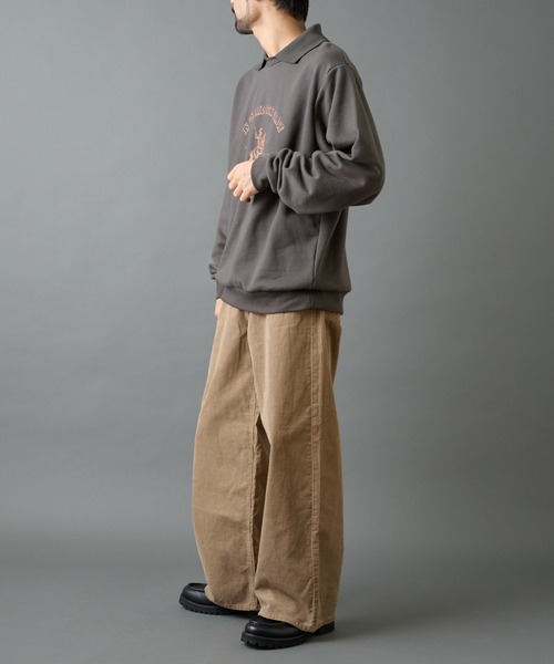 COLONY 2139（コロニートゥーワンスリーナイン）の「襟付きプリントスウェット（スウェット・メンズ・ブラック/チャコールグレー・MEDIUM/LARGE）」の19枚目の写真