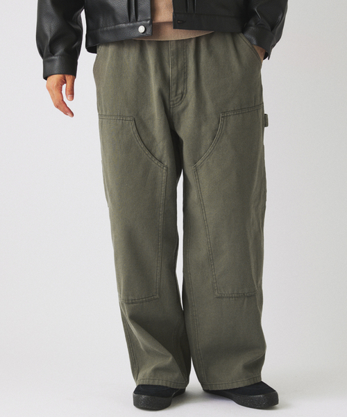 JOURNAL STANDARD relume(ジャーナルスタンダード レリューム)の「フェード ダック ダブルニー イージーパンツ(その他パンツ・メンズ・ブラック系その他/ライトグリーン/ブラウン・LARGE/MEDIUM)」の1枚目の写真