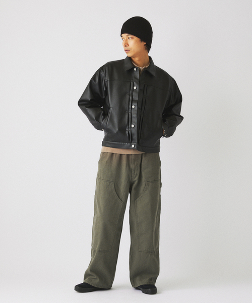 JOURNAL STANDARD relume(ジャーナルスタンダード レリューム)の「フェード ダック ダブルニー イージーパンツ(その他パンツ・メンズ・ブラック系その他/ライトグリーン/ブラウン・LARGE/MEDIUM)」の6枚目の写真