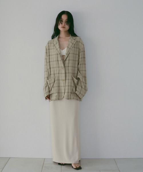 anuke(アンヌーク)の「Georgette Pencil Skirt(スカート・レディース・アイボリー/ブラック・36inch/38inch)」の3枚目の写真