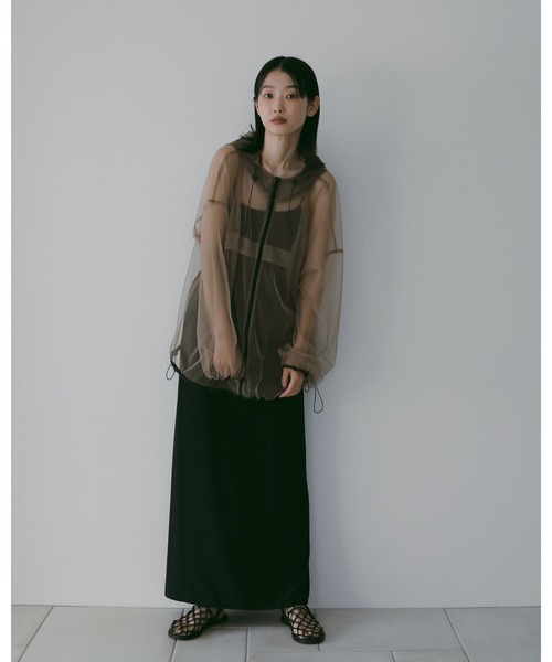 anuke(アンヌーク)の「Georgette Pencil Skirt(スカート・レディース・アイボリー/ブラック・36inch/38inch)」の5枚目の写真