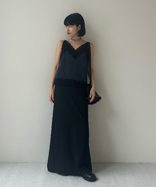 anuke(アンヌーク)の「Georgette Pencil Skirt(スカート・レディース・アイボリー/ブラック・36inch/38inch)」の16枚目の写真