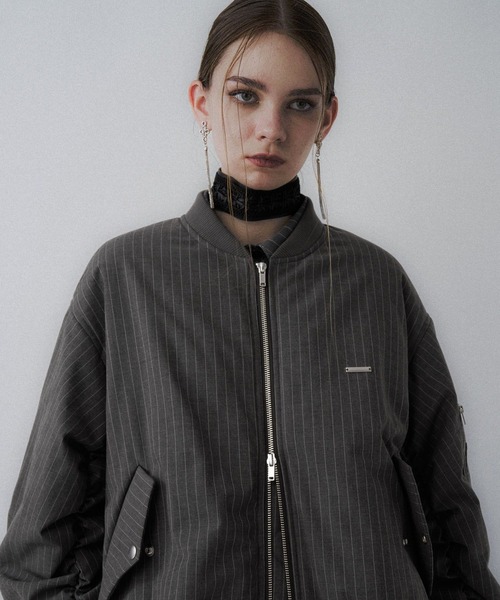 HARE（ハレ）の「ピンストライプMA-1ブルゾン(HARE)（MA-1・レディース・グレー/ブラック・FREE）」の10枚目の写真