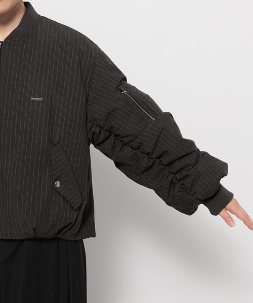 HARE（ハレ）の「ピンストライプMA-1ブルゾン(HARE)（MA-1・レディース・グレー/ブラック・FREE）」の16枚目の写真