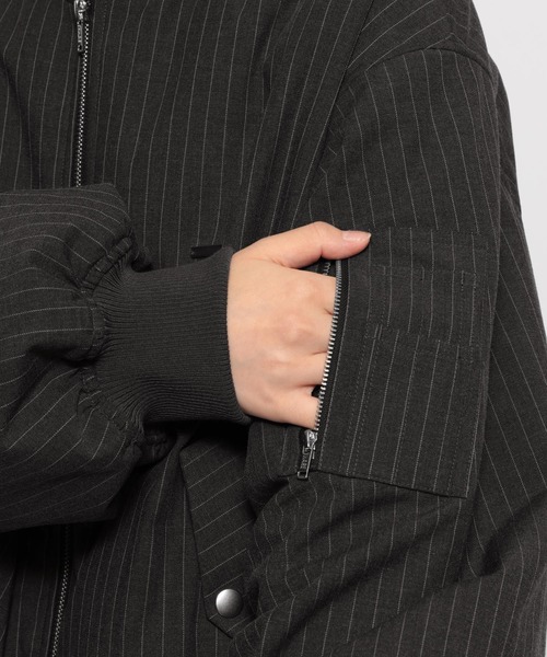 HARE（ハレ）の「ピンストライプMA-1ブルゾン(HARE)（MA-1・レディース・グレー/ブラック・FREE）」の19枚目の写真