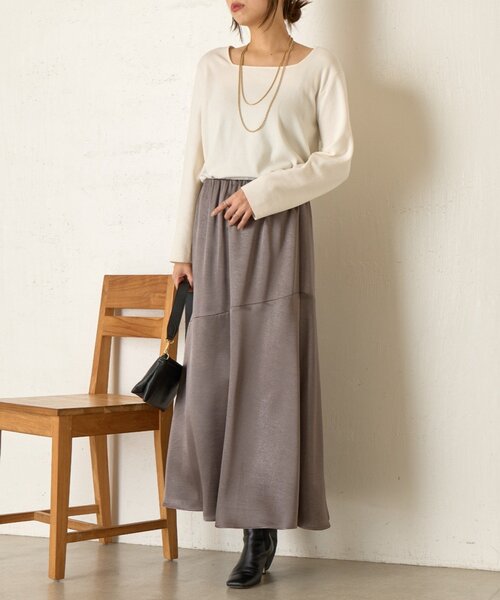 Jena espace merveilleux(ジェナ エスパスメルヴェイユ)の「《さわゆい企画》【WEB限定 】スクエアネックニット(ニット/セーター・レディース・ブラック/オフホワイト・FREE)」の3枚目の写真