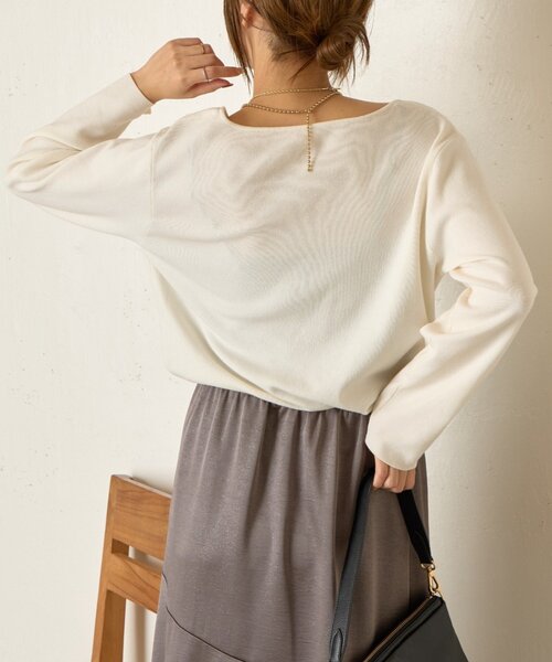 Jena espace merveilleux(ジェナ エスパスメルヴェイユ)の「《さわゆい企画》【WEB限定 】スクエアネックニット(ニット/セーター・レディース・ブラック/オフホワイト・FREE)」の8枚目の写真