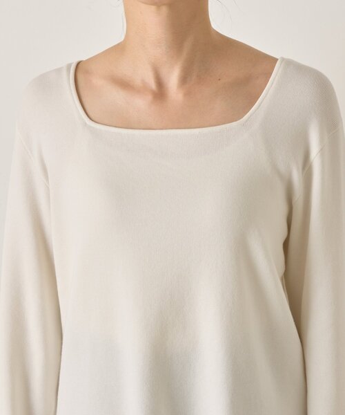 Jena espace merveilleux(ジェナ エスパスメルヴェイユ)の「《さわゆい企画》【WEB限定 】スクエアネックニット(ニット/セーター・レディース・ブラック/オフホワイト・FREE)」の19枚目の写真