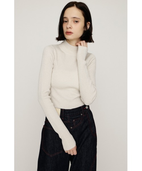 SLY（スライ）の「GLITTER COMPACT TOPS グリッター コンパクト トップス 秋服 冬服（ニット/セーター・レディース・ブラック/アイボリー/レッド/ブラウン・1/2）」の9枚目の写真