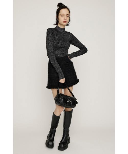 SLY（スライ）の「GLITTER COMPACT TOPS グリッター コンパクト トップス 秋服 冬服（ニット/セーター・レディース・ブラック/アイボリー/レッド/ブラウン・1/2）」の16枚目の写真