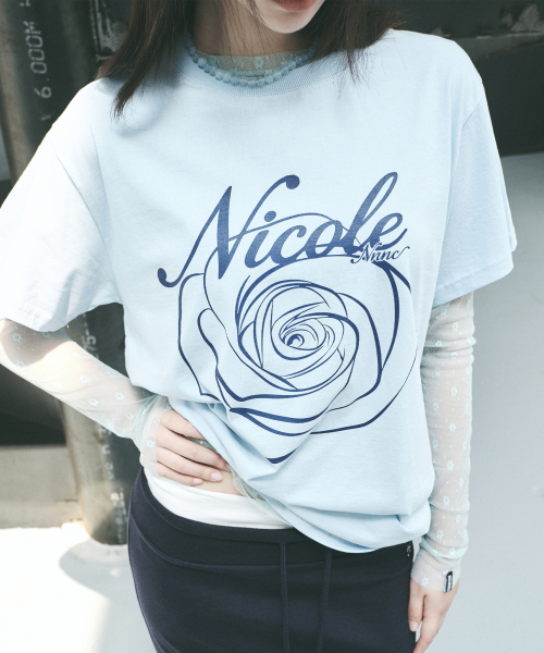 NICK&NICOLE(ニックアンドニコール)の「MASH FLOWER PATTERN TOP_MINT(Tシャツ/カットソー・レディース・その他・MEDIUM/LARGE)」の2枚目の写真