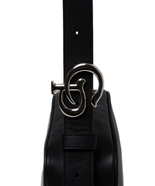 【COOTIE PRODUCTIONS】 ショルダーバッグ レザー シボ革 黒 COOTIE PRODUCTIONS】 ショルダーバッグ レザー シボ革 黒