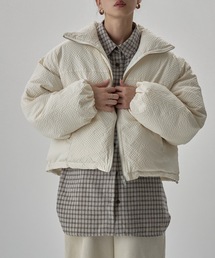 etoll.（エトル）の「チェック柄リップルショートパフブルゾン（ダウンジャケット/コート）」