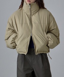 etoll.（エトル）の「チェック柄リップルショートパフブルゾン（ダウンジャケット/コート）」