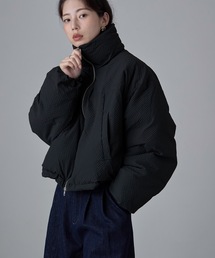 etoll. | チェック柄リップルショートパフブルゾン(ダウンジャケット/コート)