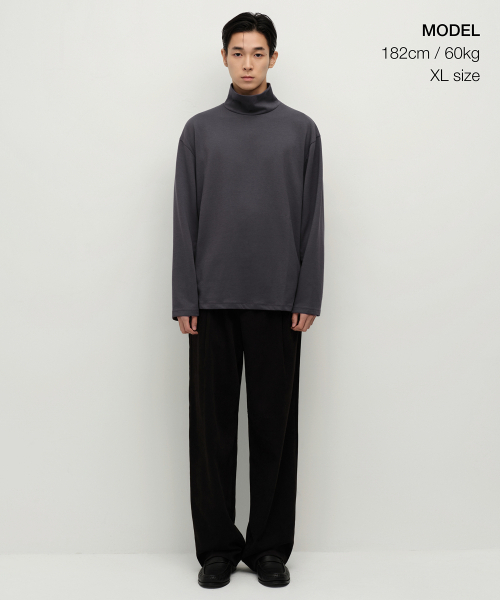 MUSINSA STANDARD（ムシンサスタンダード）の「[ヒートタンダード] タートルネック長袖Tシャツ [ガンメタル]（Tシャツ/カットソー・メンズ・その他・MEDIUM/LARGE/X-LARGE/XX-LARGE/XXX-LARGE/SMALL）」の2枚目の写真