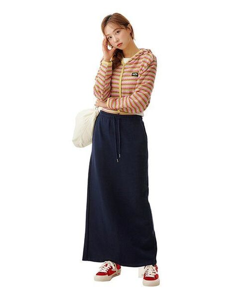 MUSINSA STANDARD WOMAN(ムシンサスタンダードウーマン)の「レディーススウェットマキシスカート【ネイビー】(スカート・レディース・その他・SMALL/MEDIUM/LARGE/X-SMALL)」の6枚目の写真