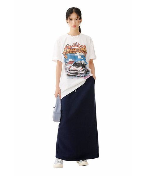 MUSINSA STANDARD WOMAN(ムシンサスタンダードウーマン)の「レディーススウェットマキシスカート【ネイビー】(スカート・レディース・その他・SMALL/MEDIUM/LARGE/X-SMALL)」の7枚目の写真