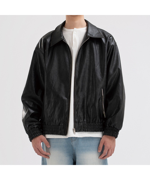 グロッシービンテージレザージャケットブラック（その他アウター