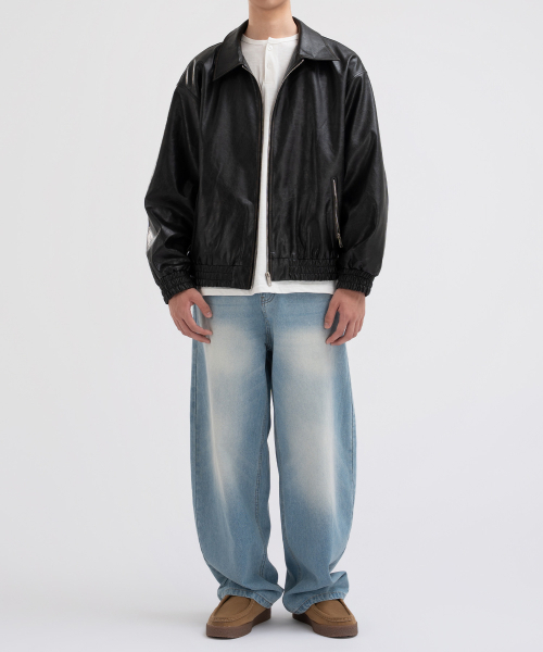 グロッシービンテージレザージャケットブラック（その他アウター