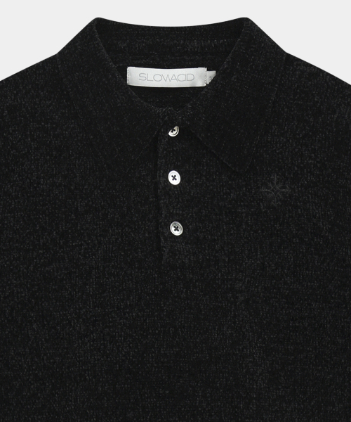 SLOWACID（スローアシッド）の「ベルベットソリッドPKニット[ブラック]（ニット/セーター・レディース・その他・SMALL/MEDIUM/LARGE）」の2枚目の写真