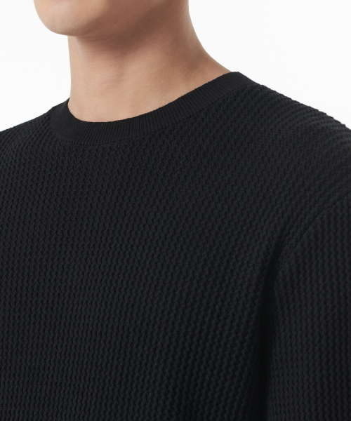 MUSINSA STANDARD（ムシンサスタンダード）の「クロシェクルーネック半袖ニット[ブラック]（ニット/セーター・メンズ・その他・XX-LARGE/LARGE/MEDIUM/SMALL/X-LARGE）」の5枚目の写真