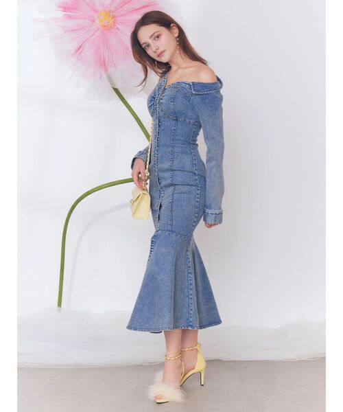 EATME（イートミー）の「アシンメトリーマーメイドデニムワンピース（ワンピース・レディース・ブルー/ブラック・SMALL/MEDIUM）」の11枚目の写真