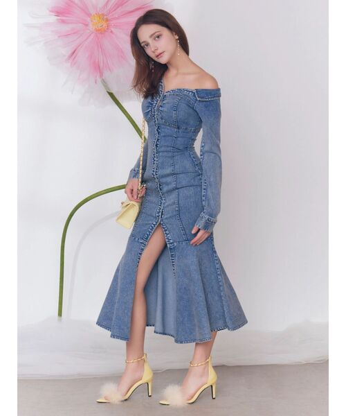 EATME（イートミー）の「アシンメトリーマーメイドデニムワンピース（ワンピース・レディース・ブルー/ブラック・SMALL/MEDIUM）」の12枚目の写真