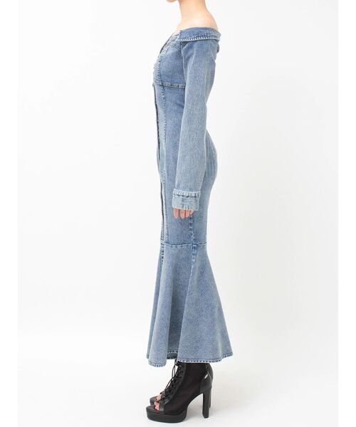EATME(イートミー)の「アシンメトリーマーメイドデニムワンピース(ワンピース・レディース・ブルー/ブラック・SMALL/MEDIUM)」の10枚目の写真