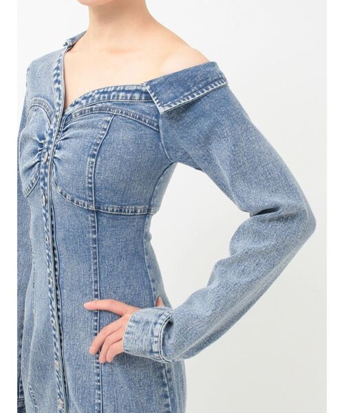 EATME(イートミー)の「アシンメトリーマーメイドデニムワンピース(ワンピース・レディース・ブルー/ブラック・SMALL/MEDIUM)」の7枚目の写真
