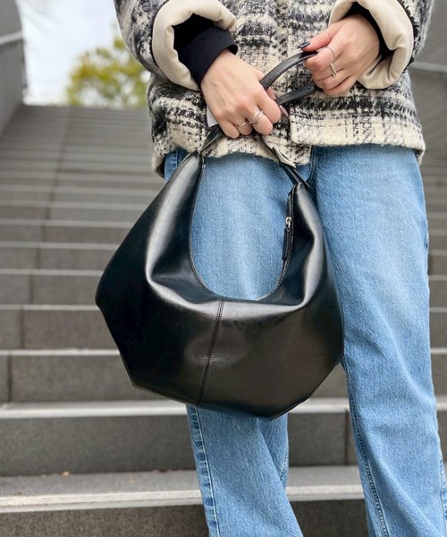 Scrap Book（スクラップブック）の「【LUMEN】MOSSY HOBO BAG（トートバッグ・レディース・ブラック/ベージュ・FREE）」の2枚目の写真