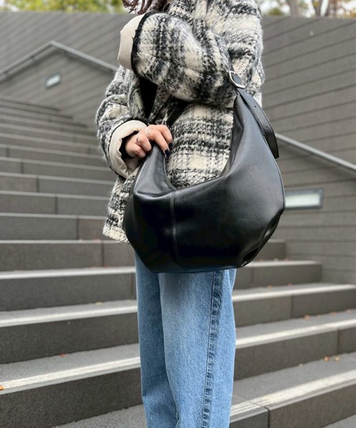 Scrap Book（スクラップブック）の「【LUMEN】MOSSY HOBO BAG（トートバッグ・レディース・ブラック/ベージュ・FREE）」の7枚目の写真