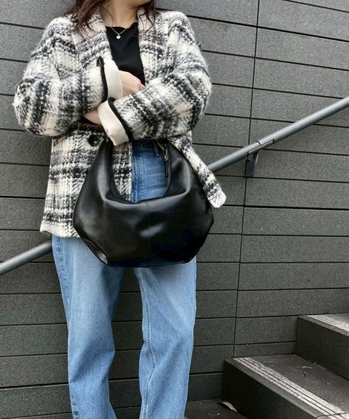 Scrap Book（スクラップブック）の「【LUMEN】MOSSY HOBO BAG（トートバッグ・レディース・ブラック/ベージュ・FREE）」の9枚目の写真