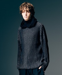 Stripe Rib Knit Hoodie / ストライプリブニットフーディー