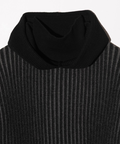 glamb（グラム）の「Stripe Rib Knit Hoodie / ストライプリブニットフーディー（ニット/セーター・メンズ・ブラック/カーキ・M/L）」の14枚目の写真
