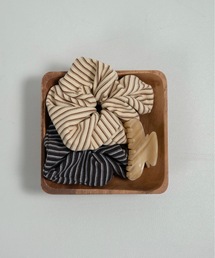 eim（エイム）の「double stripe brushed shushu / ダブルストライプブラッシュドシュシュ（シュシュ）」