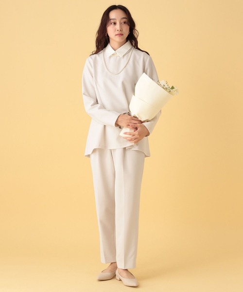 Elura（エルーラ）の「≪入卒/セレモニー/通勤≫ダブルクロステーパードパンツ/603845（スラックス・レディース・ネイビー/ブラック/アイボリー・FREE(S)/LARGE/MEDIUM）」の7枚目の写真