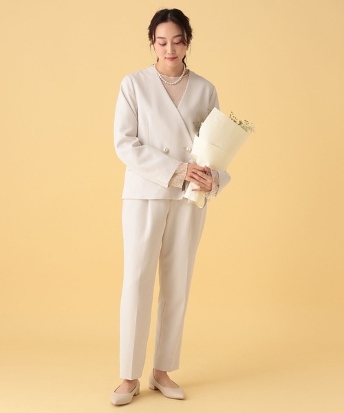 Elura（エルーラ）の「≪入卒/セレモニー/通勤≫ダブルクロステーパードパンツ/603845（スラックス・レディース・ネイビー/ブラック/アイボリー・FREE(S)/LARGE/MEDIUM）」の8枚目の写真