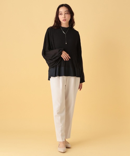 Elura（エルーラ）の「≪入卒/セレモニー/通勤≫ダブルクロステーパードパンツ/603845（スラックス・レディース・ネイビー/ブラック/アイボリー・FREE(S)/LARGE/MEDIUM）」の9枚目の写真