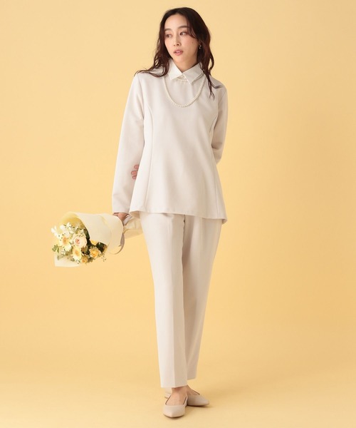 Elura（エルーラ）の「≪入卒/セレモニー/通勤≫ダブルクロステーパードパンツ/603845（スラックス・レディース・ネイビー/ブラック/アイボリー・FREE(S)/LARGE/MEDIUM）」の6枚目の写真