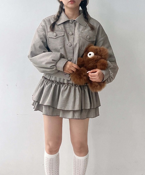 AS KNOW AS plus(アズノゥアズプラス)の「♪ボリューム袖Wポケット中綿ブルゾン(ブルゾン・レディース・ドット/グレー系/ブラウン系・FREE)」の16枚目の写真