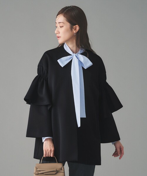 【人気商品】UNITED ARROWS SPONGY フレアスリーブ コート SPONGY フレアスリーブ コート（ノーカラーコート）｜UNITED ARROWS