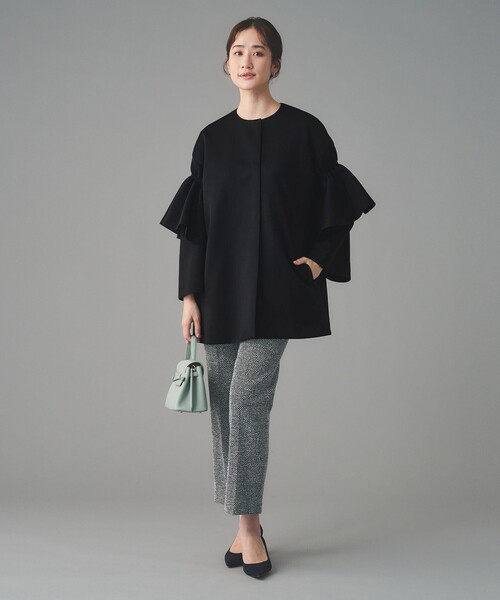 SPONGY フレアスリーブ コート（ノーカラーコート）｜UNITED ARROWS