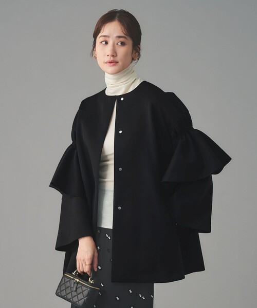 SPONGY フレアスリーブ コート（ノーカラーコート）｜UNITED ARROWS