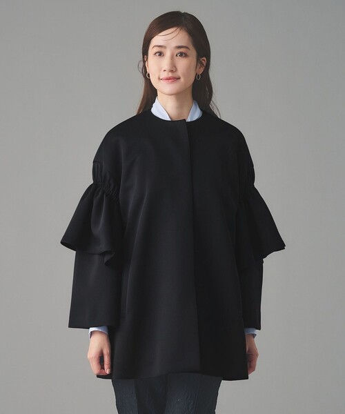 UNITED ARROWS（ユナイテッドアローズ）の「SPONGY フレアスリーブ コート（ノーカラーコート・レディース・ネイビー/ブラック・38/36）」の16枚目の写真