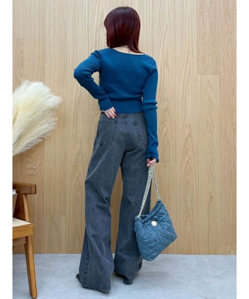 EVRIS（エヴリス）の「ビジューハートカッティングワイドデニムパンツ（デニムパンツ・レディース・ブラック/ブルー・SMALL/MEDIUM）」の21枚目の写真